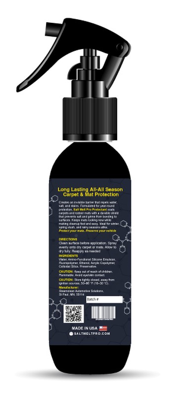 SaltMelt Pro Carpet & Mat Protectant - Back Label